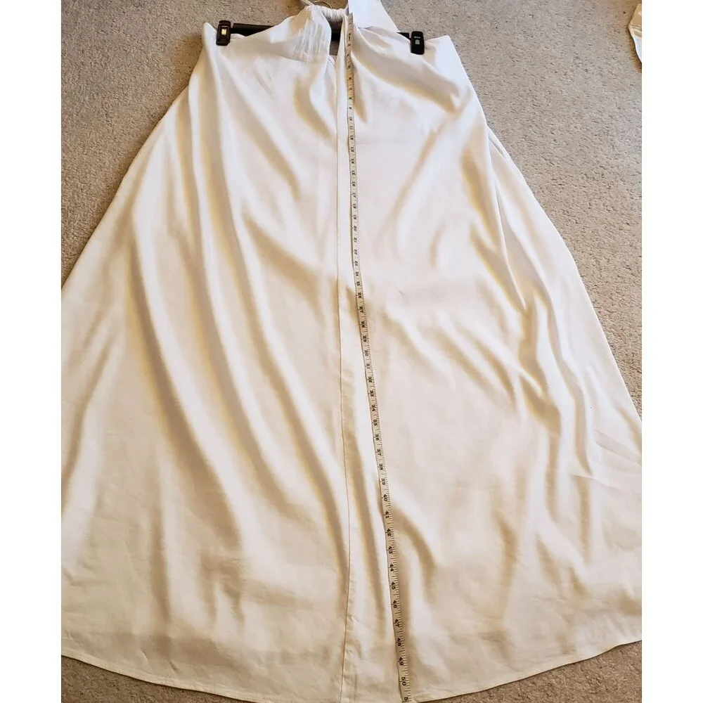INC White Halter Neck Linen Blend A-Line Maxi Dress Pockets 3X NWT MSRP $129 - Picture 7 of 11